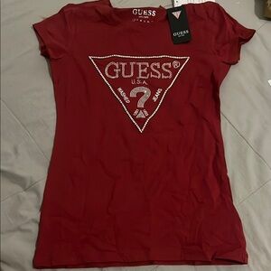 GUESS Women's Red Logo Top